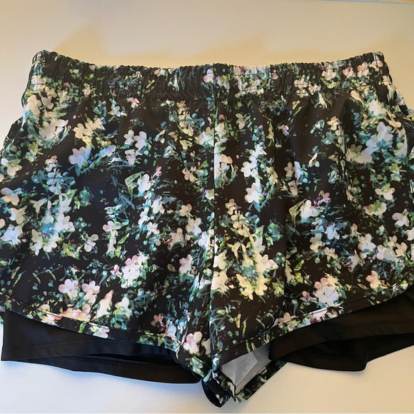 RBX Athletic Workout Lined Floral Shorts Green Blue Large - Picture 2 of 6